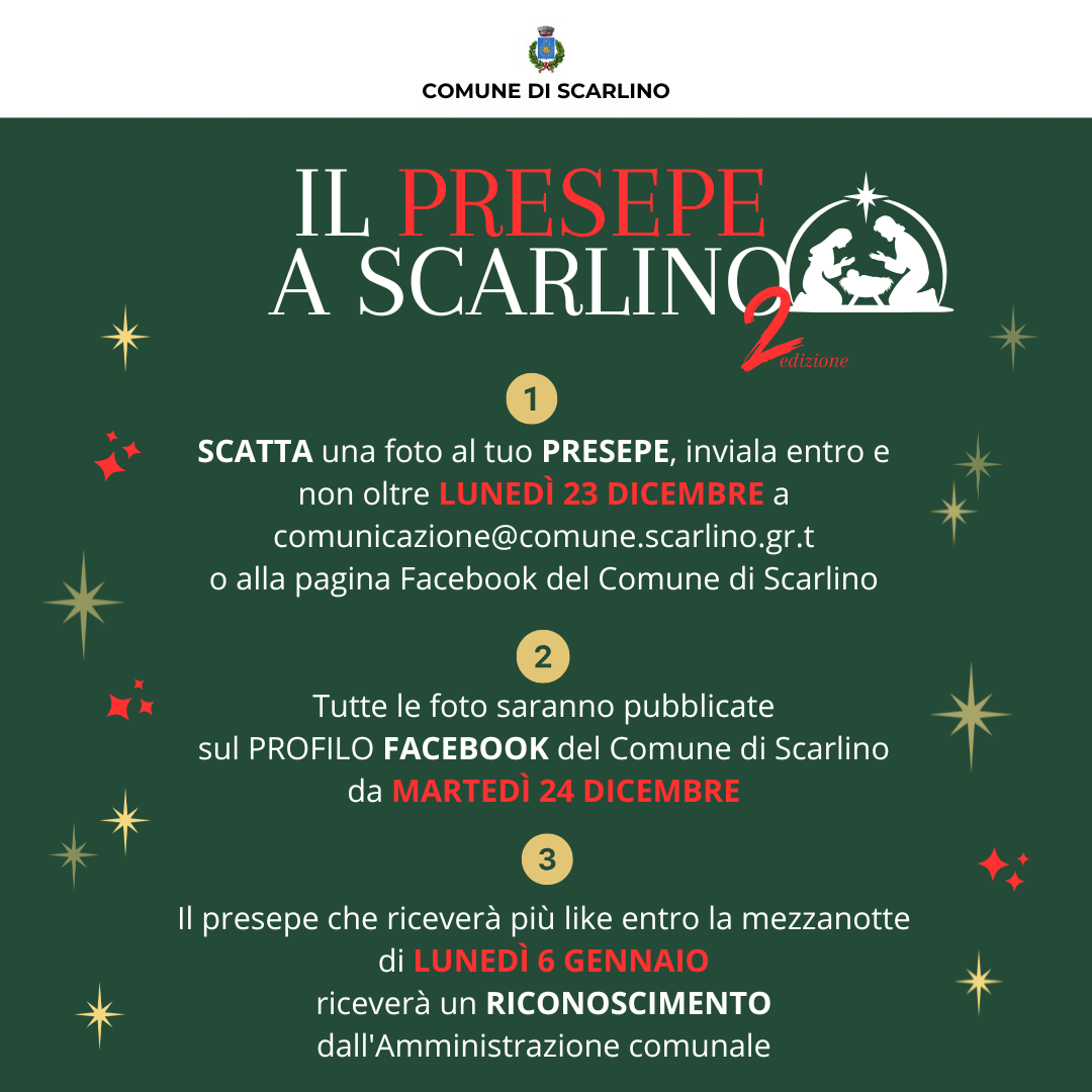 Il Comune di Scarlino presenta la seconda edizione del contest sui presepi