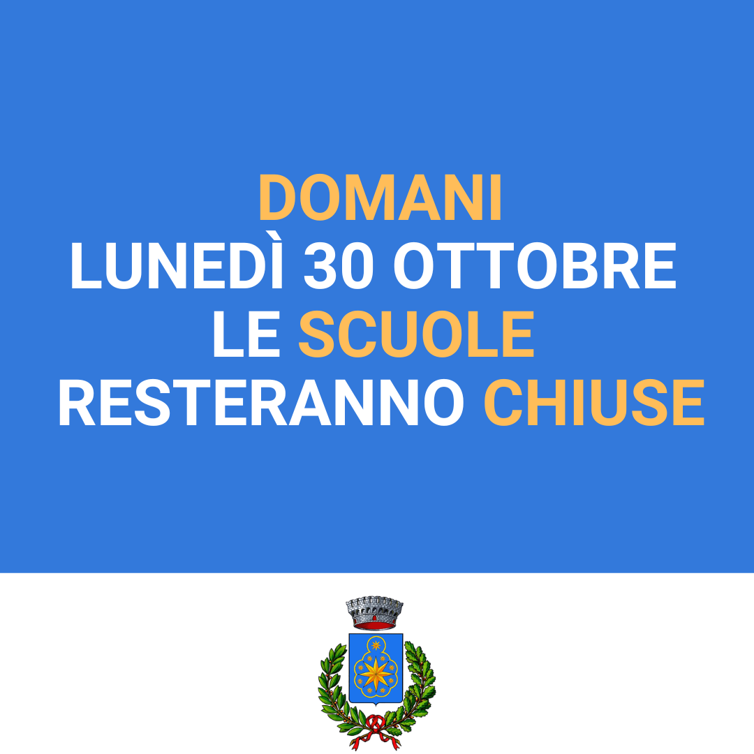 Allerta arancione: Scuole chiuse lunedì 30 ottobre 